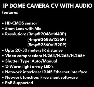 RETINAi IP Dome 5MP 1080 High-Resolution CCTV Camera Lens Up to 30M IR Distance with Colour Night Vision | Motion Detection Indoor, Home, Office Security Day/Night 24 Hour 4