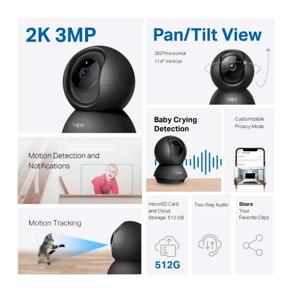 TP-Link Tapo C211 Pan/Tilt Home Security Wi-Fi Camera  2