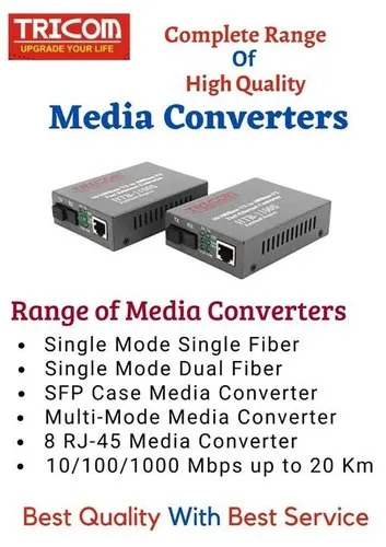 TRICOM Media Converter HTB-1100S- 10/100 Mbps Single Fiber 20 km 4