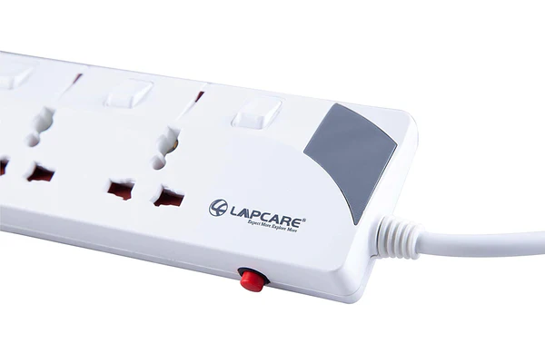 Lapcare 4 Way Extension Socket with Spike Buster, 5M Heavy Duty Cable 3