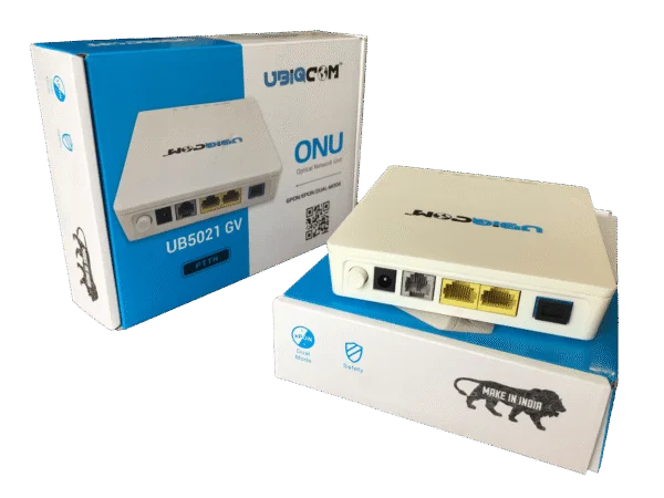UBIQCOM UB5021 GV XPON ONU | 1GE + 1FE + 1 POTS | High-Performance Optical Network Terminal for FTTH