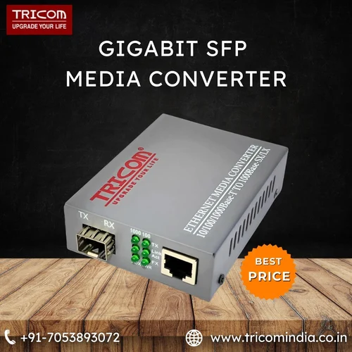 TRIOCM Media Converter TR-SFP MC 10/100/1000mbps Giga SFP Fiber 2
