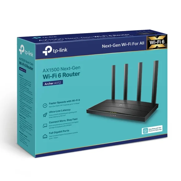 Wi-Fi Routers TP-Link Archer AX12 AX1500 Wi-Fi 6 Router 4