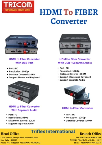 TRICOM HDMI TO FIBER CONVERTER WITH AUDIO PORT 4