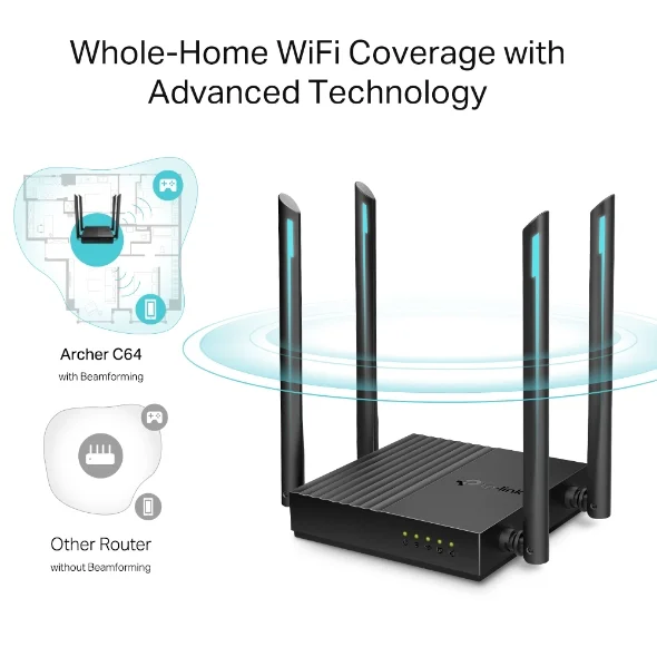 TP-Link Archer C64 AC1200 Wireless MU-MIMO WiFi Dual Band Router 6