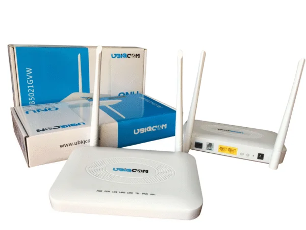 UBIQCOM UB5021 GVW ONU Router | 1GE + 1FE + 1 POTS | Single Band WiFi XPON ONT for FTTH