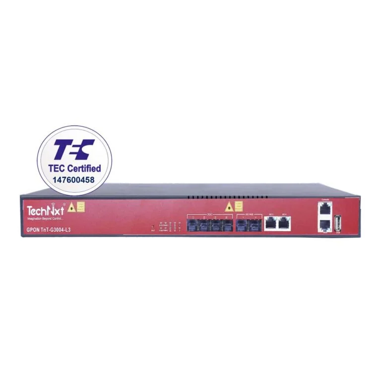 TechNXT TnT-G3004-L3 – 4 Port GPON OLT | 1U Rack-Mount | High-Performance OLT for Triple Play, IP Camera & Enterprise LAN