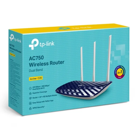 Wi-Fi Routers TP-Link Archer C20 AC750 Dual Band 4