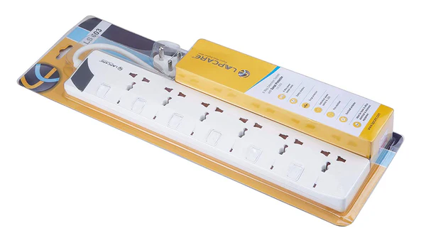 Lapcare 6 Way Extension Socket Board with Spike Buster & Surge Protector 4