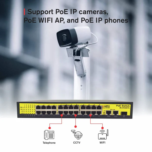 Match LB-Link BL-SF242E1F 24 Port PoE Switch with 3