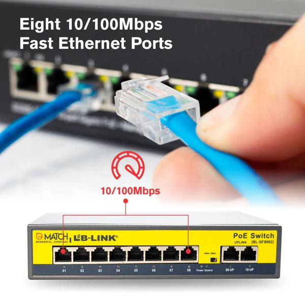 Match LB-Link BL-SF8002 8 Port PoE Switch 3
