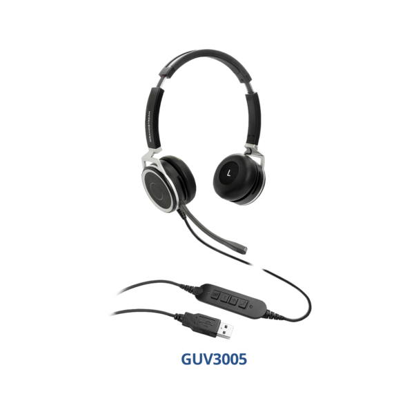 Grandstream Headphone GUV3005 | USB Headset with Noise Cancelling Mic & HD Audio