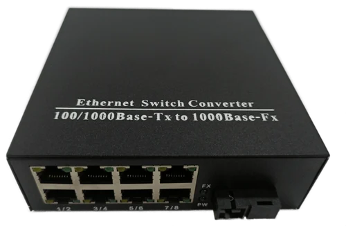 TRICOM 8 RJ45 TO Gigabit Fiber Media Converter 1000mbps SMSF 2