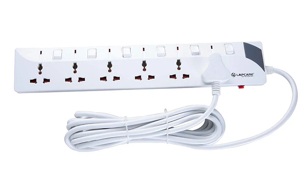 Lapcare 6 Way Extension Socket Board with Spike Buster & Surge Protector 2