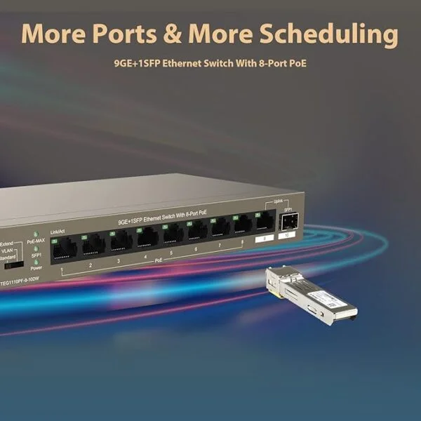 Tenda TEG1110PF-8-120W 9GE+1SFP Ethernet Switch With 8-Port PoE 3