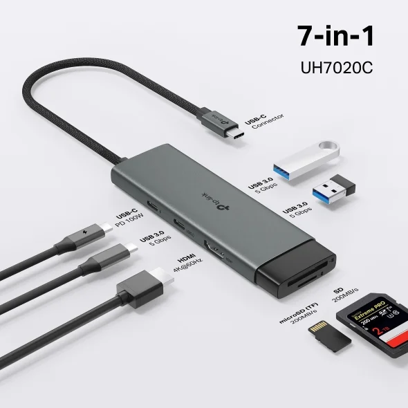USB Type-C TP-Link UH7020C New USB Type-C 7 in 1 Hub 6