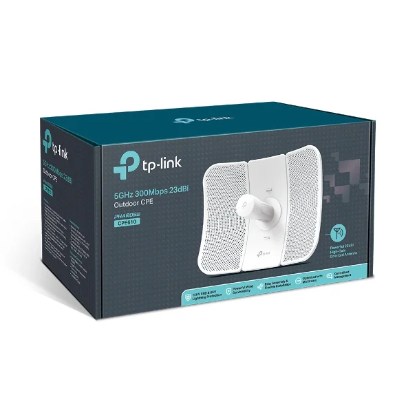 TP-Link CPE610 High Power Outdoor CPE/Access Point, 5GHz 300Mbps, 802.11N/A, Dual-Polarized 23dBi Directional Antenna 4