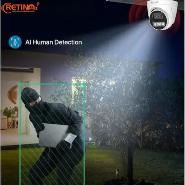 RETINAi IP Dome 5MP 1080 High-Resolution CCTV Camera Lens Up to 30M IR Distance with Colour Night Vision | Motion Detection Indoor, Home, Office Security Day/Night 24 Hour 2