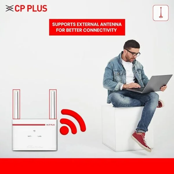 CP PLUS CP-XR-DE21-S 4G LTE Router with Dual Antenna, 2.4GHz Wi-Fi, WPS/Reset Button, FDD/TDD-LTE/WCDMA Support 4