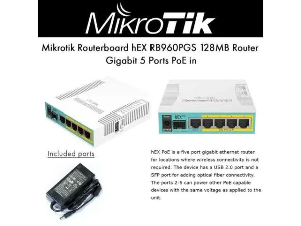 MIKROTIK hEX PoE RB960PGS Powerful Gigabit PoE Router 5
