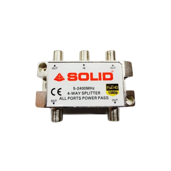 Solid Cable TV 4WAY SPLITTER Solid 4-Way Splitter