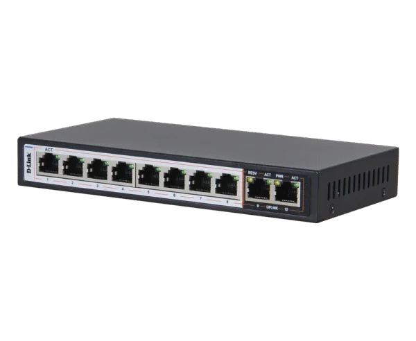 D-Link DES-F1010P-E 8 + 2 1000Mbps 250m PoE Switch DES-F1010P-E 3