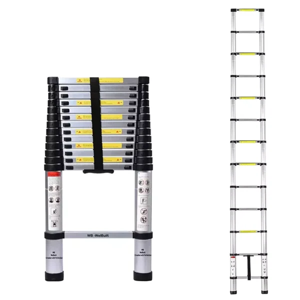 Telescopic Aluminium Ladder – 5.4m (18.00 ft), Foldable & Compact for Home and Outdoor Use