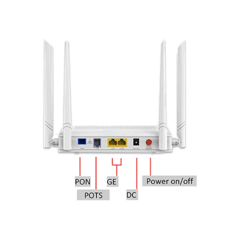 DBC HGU-V200-4AC xPON ONU Modem | Dual Band WiFi ONT Router | 1200 Mbps, 4 Antennas, 4 Gigabit Ports, IPv6, VoIP, SIP, FTTH Compatible (White) 2