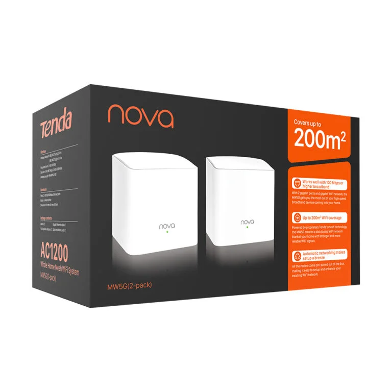TENDA Home Mesh WiFi ROUTER System MW5G 2-Pack AC1200 3