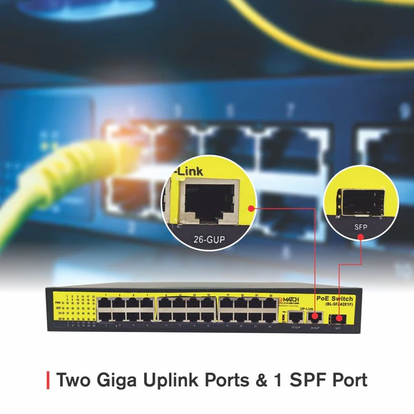 Match LB-Link BL-SF242E1F 24 Port PoE Switch with 4