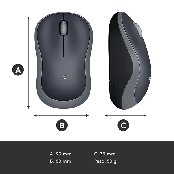Logitech M185 Wireless Mouse, 2.4GHz with USB Mini Receiver 2