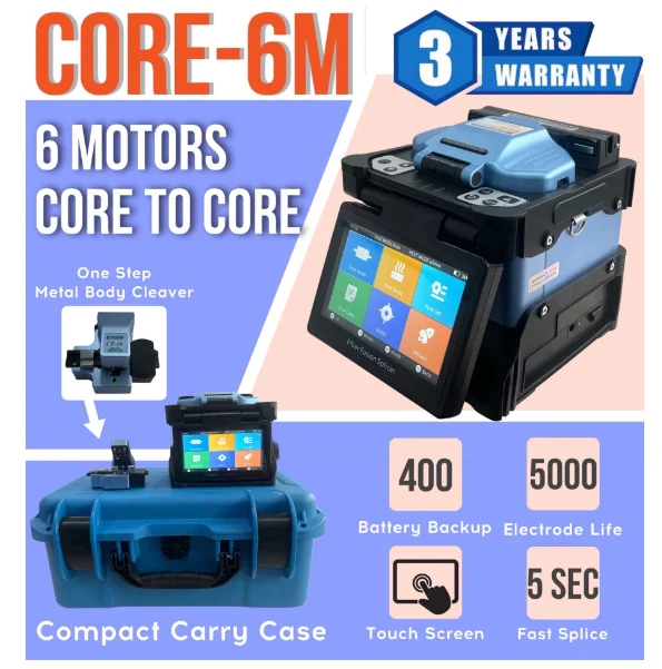 CORE-6M Splicing Machine – Core-to-Core | 6 Motors | Fast & Reliable Fiber Splicing 2