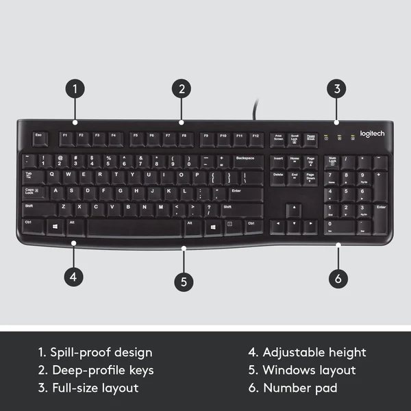 Logitech K120 Wired Keyboard for Windows 4