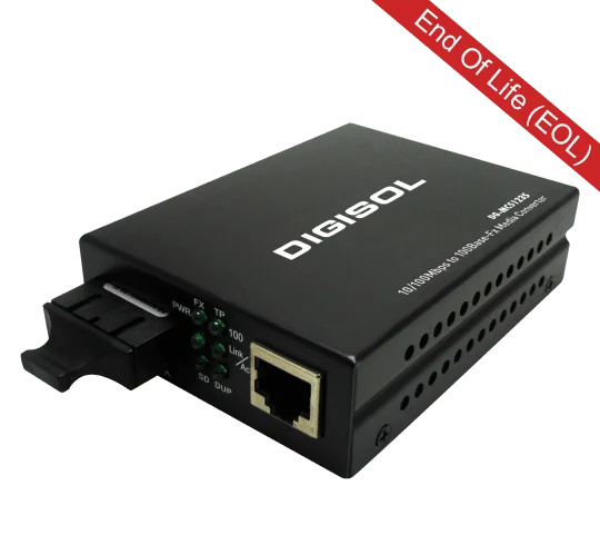 Digisol DG-MC5123S-PTLV12 – 100Base-TX/Fx Single fiber Media Converters