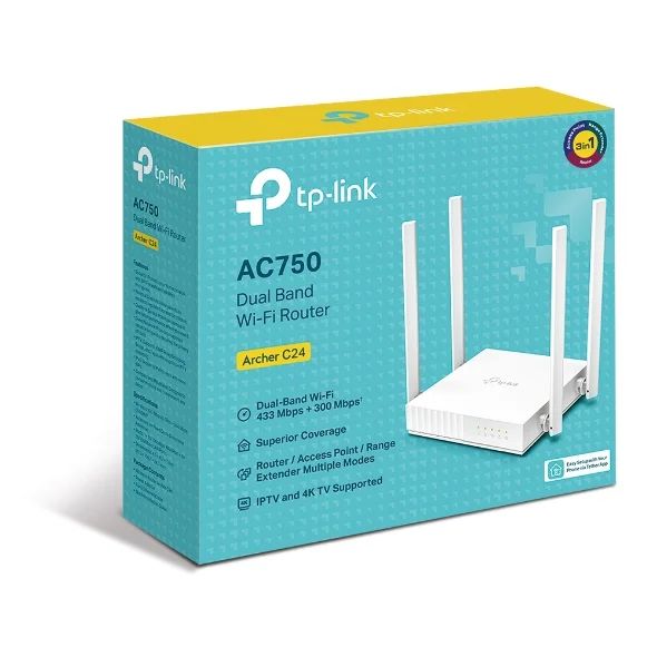 TP-Link Archer C24 AC750 Dual-Band Wi-Fi Router 6