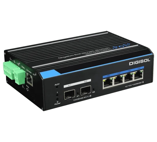 Digisol DG-IS4506HPE – Digisol L2 Managed Din-Rail Industrial Gigabit PoE Switch