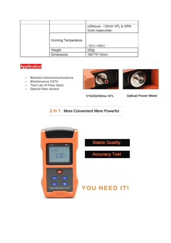 TRICOM Optical Power Meter with VFL TR 504 5