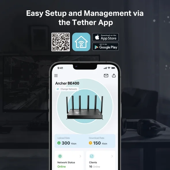 TP-Link Archer BE400 BE6500 Dual-Band Wi-Fi 7 Router 3