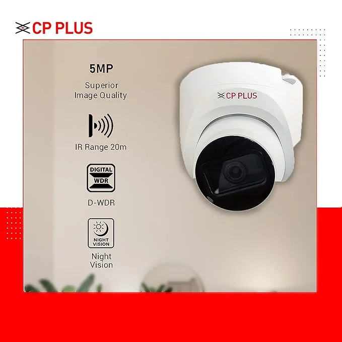 CP PLUS CP-USC-DC51PL3C 5MP IR Dome Camera – 30M Night Vision, Full HD Indoor CCTV 2