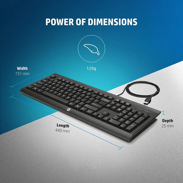 HP C2500 Wired Keyboard and Mouse Combo – Full-Size Spill-Resistant Keyboard 2