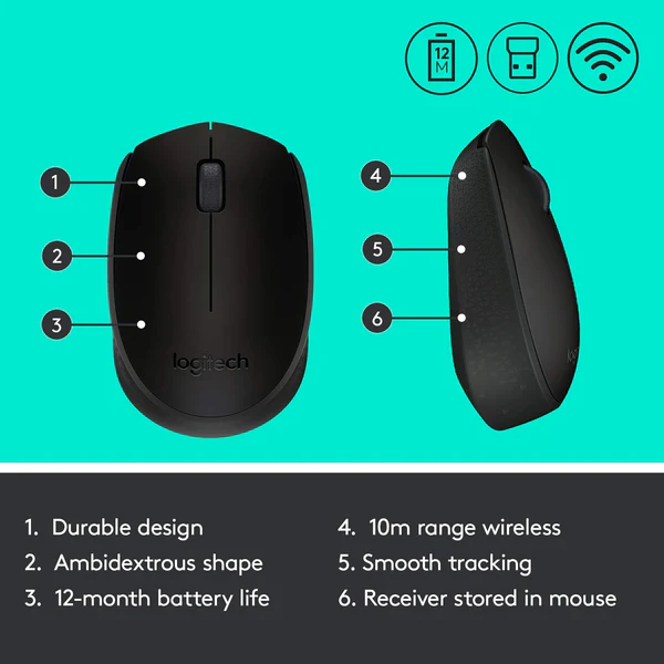 Logitech M170 Wireless Mouse – 2.4GHz USB Connection, 33-Foot Range 6