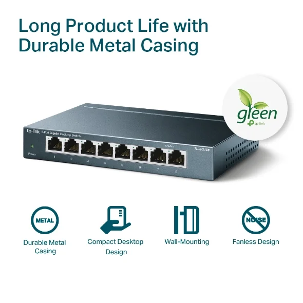 TP-Link TL-SG108-M2 8-Port 2.5G Multi-Gigabit Desktop Switch 5