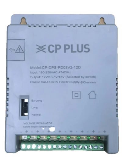 CP PLUS CP-DPS-PD08V2-12D 8 Channel Power Supply – 12V DC Output, CCTV Camera Power Distribution Box, Overload & Short-Circuit Protection