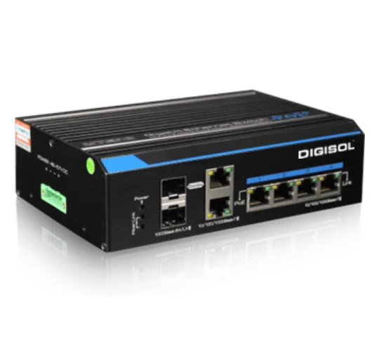Digisol DG-IS1006GPH-A – DG-IS1006GPF – Unmanaged Din-Rail Industrial PoE Gigabit Switch