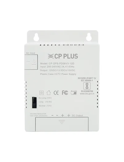 CP PLUS CP-DPS-PD08V3-12D 8 Channel Power Supply – 12V DC Output, CCTV Camera Power Distribution Box, Metal Enclosure, Overload & Short-Circuit Protection 5