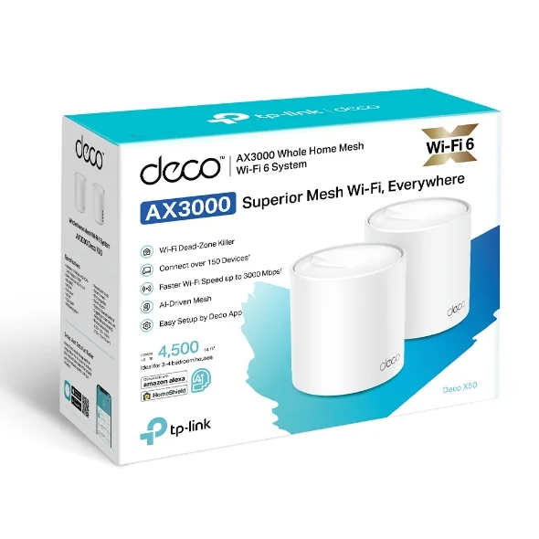 Home Mesh WiFi 6 Tp-Link Deco X50 AX3000 pack of 2 4