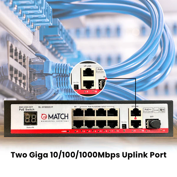 Match LB-Link BL-SF8002G1F 8 Port Gigabit PoE Switch 5