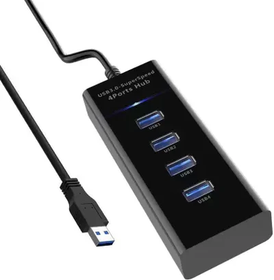 High-Speed USB 3.0 Hub – 4 Port Expansion, 5Gbps Data Transfer, Compact Design, Black 2