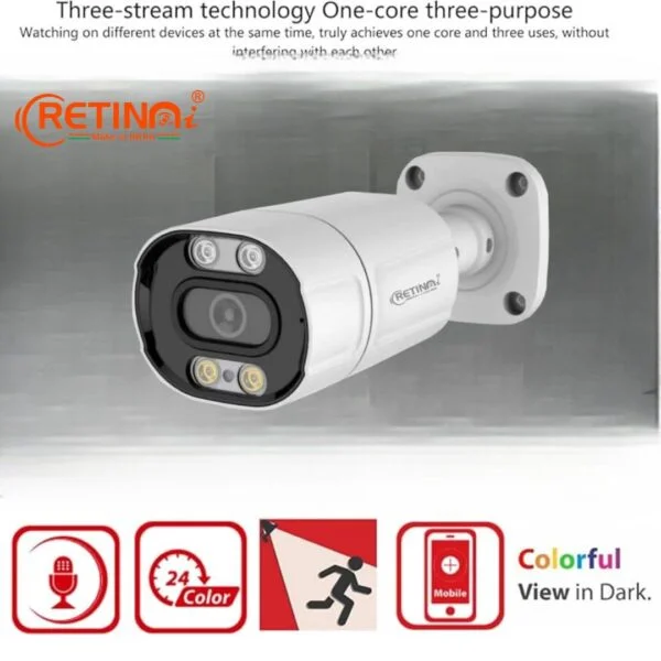 RETINAI IP BULLET CCTV CAMERAS 4 Megapixels and 5 megapixels with Colour Vision Metal Body Camera | CCTV for Indoor, Outdoor, Home, Office | Day/Night CCTV Camera 5