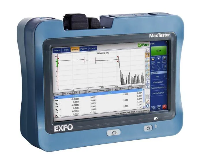 EXFO MaxTester MAX-730D OTDR | 1310/1550/1625/1650nm, 39/38dB Dynamic Range | iOLM Ready, SC/UPC | Handheld Fiber Testing Device